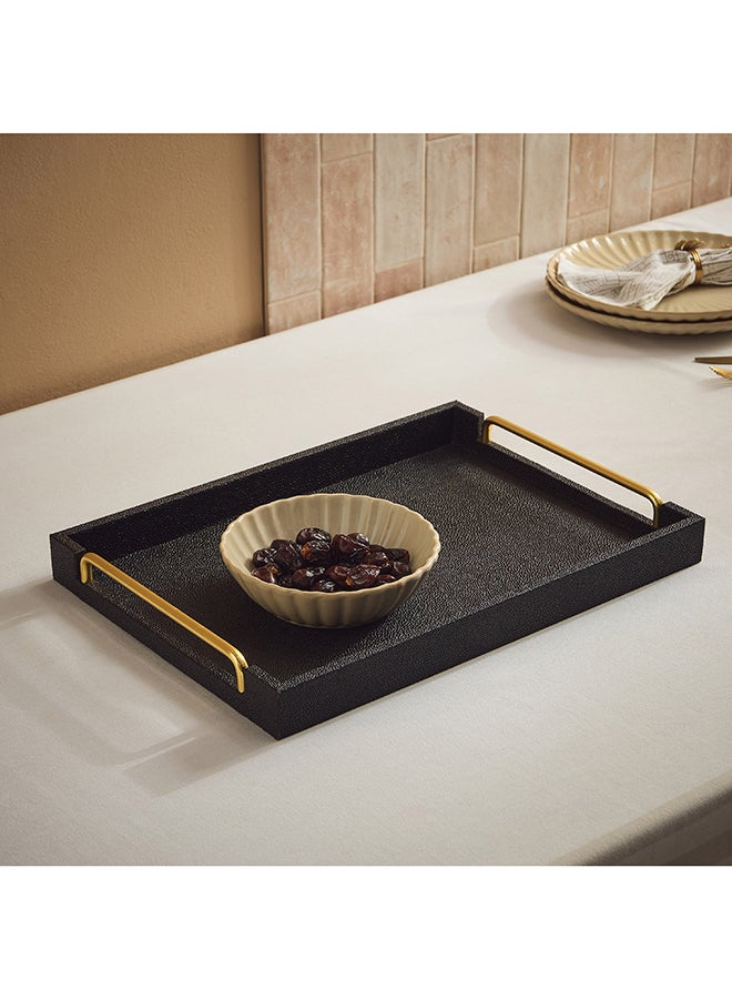 Home Box صينية دوروثي الخشبية - سوداء - Image 1